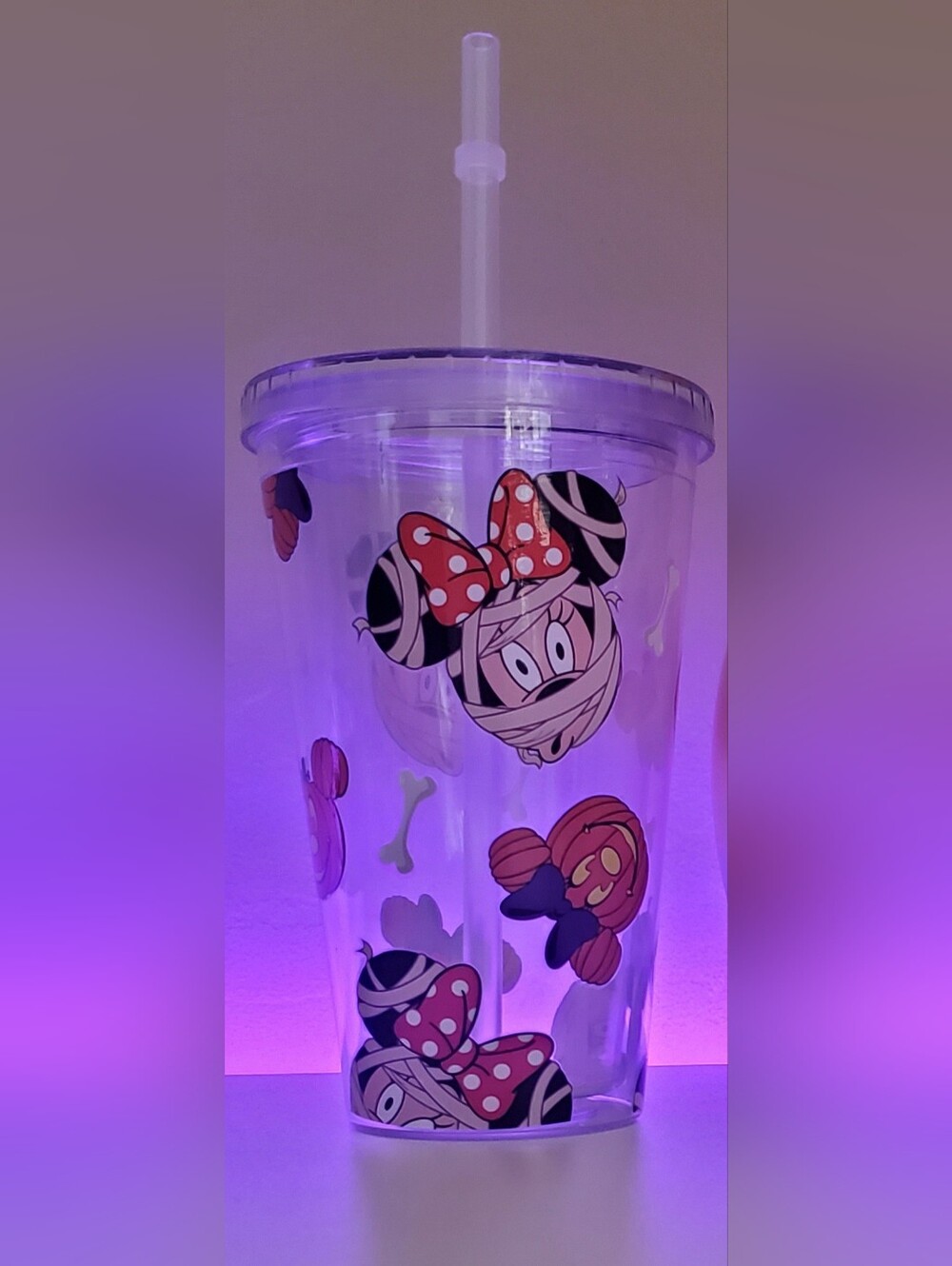 Mickey Halloween Mummy Tumbler - Clear Acrylic Double-walled 16oz Tumbler